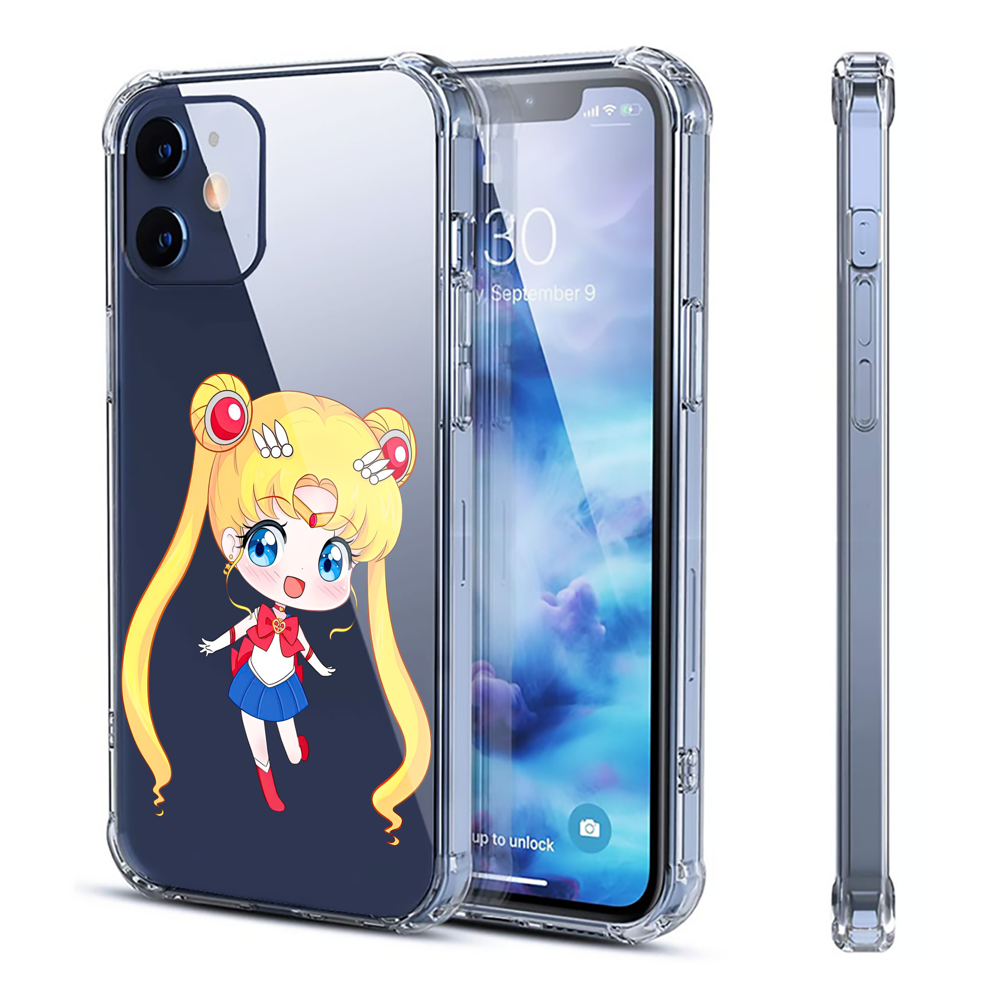 （画像用） 美少女戦士セーラームーン 月野 うさぎ つきの うさぎ Sailor Moon Tsukino Usagi 【iPhone 12シリーズ対応】透明スマホケース（クリアソフトケース）